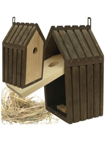 Budka lęgowa dla ptaków sikorek kosa WLOT A 2,8 cm GOTOWA sianko IMPREGNAT