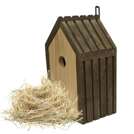 Budka lęgowa dla ptaków sikorek kosa WLOT A 2,8 cm GOTOWA sianko IMPREGNAT