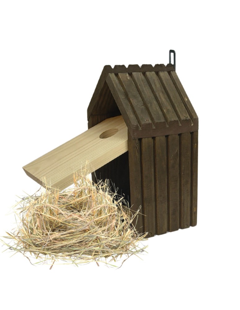 Budki Lęgowe - Budka lęgowa dla ptaków sikorek kosa WLOT A 2,8 cm GOTOWA sianko IMPREGNAT - product MODO24.PL 6