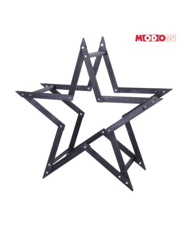 Gwiazda świąteczna 3D składana łatwy montaż ModoStar 114cm drewniana CZARNA - produkt 2