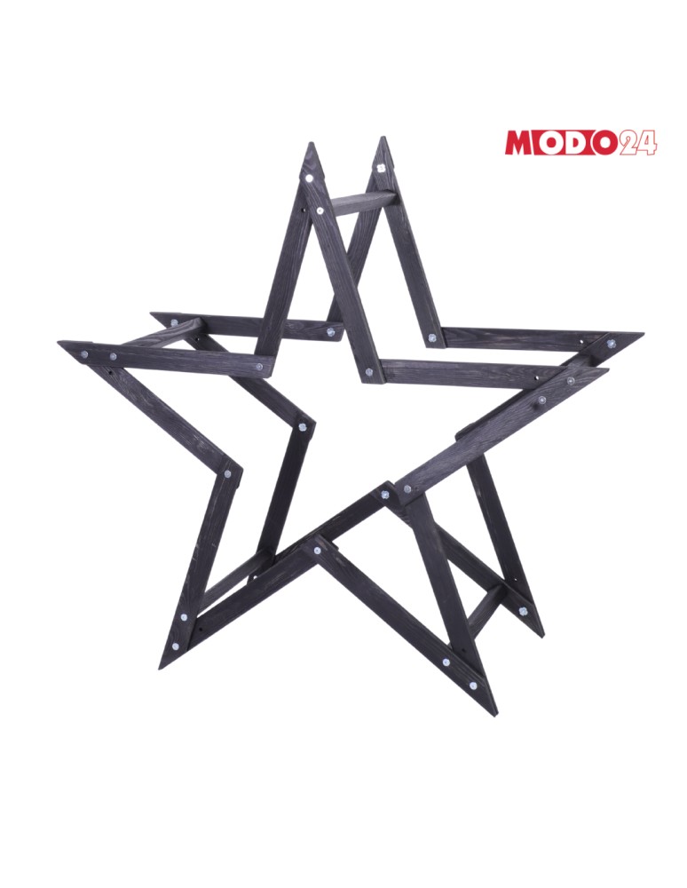 Gwiazda Świąteczna ModoStar - Gwiazda świąteczna 3D składana łatwy montaż ModoStar 114cm drewniana CZARNA - produkt MODO24.PL 2