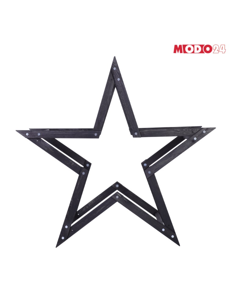 Gwiazda Świąteczna ModoStar - Gwiazda świąteczna 3D składana łatwy montaż ModoStar 114cm drewniana CZARNA - produkt MODO24.PL 3