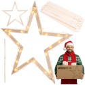 Gwiazda zawieszana świąteczna kompaktowa ModoStar 114cm naturalna drewniana