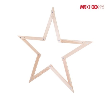 Gwiazda zawieszana świąteczna kompaktowa ModoStar 114cm naturalna drewniana