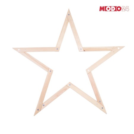 Gwiazda zawieszana świąteczna kompaktowa ModoStar 114cm naturalna drewniana