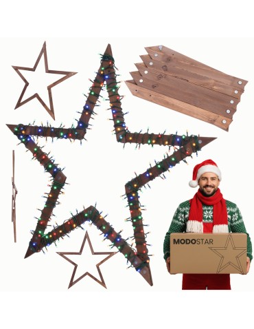 Gwiazda zawieszana świąteczna kompaktowa ModoStar 114cm drewno IMPREGNAT