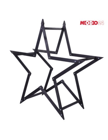 Gwiazda świąteczna 3D składana łatwy montaż ModoStar 139cm drewniana CZARNA - produkt 2