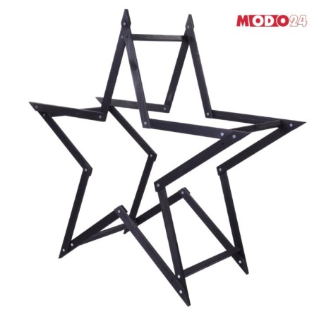 Gwiazda świąteczna 3D składana łatwy montaż ModoStar 139cm drewniana CZARNA