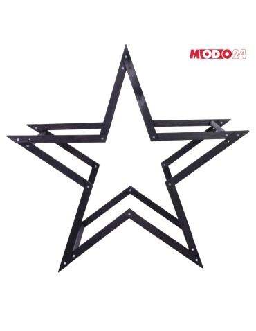 Gwiazda Świąteczna ModoStar - Gwiazda świąteczna 3D składana łatwy montaż ModoStar 139cm drewniana CZARNA - produkt 3