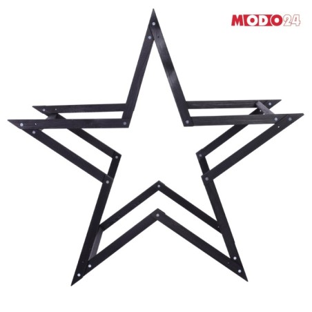 Gwiazda świąteczna 3D składana łatwy montaż ModoStar 139cm drewniana CZARNA
