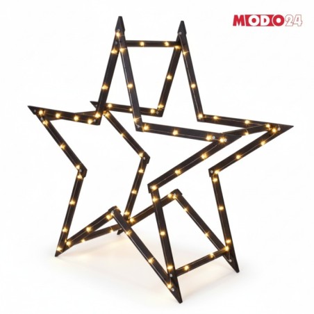 Gwiazda świąteczna 3D składana łatwy montaż ModoStar 139cm drewniana CZARNA