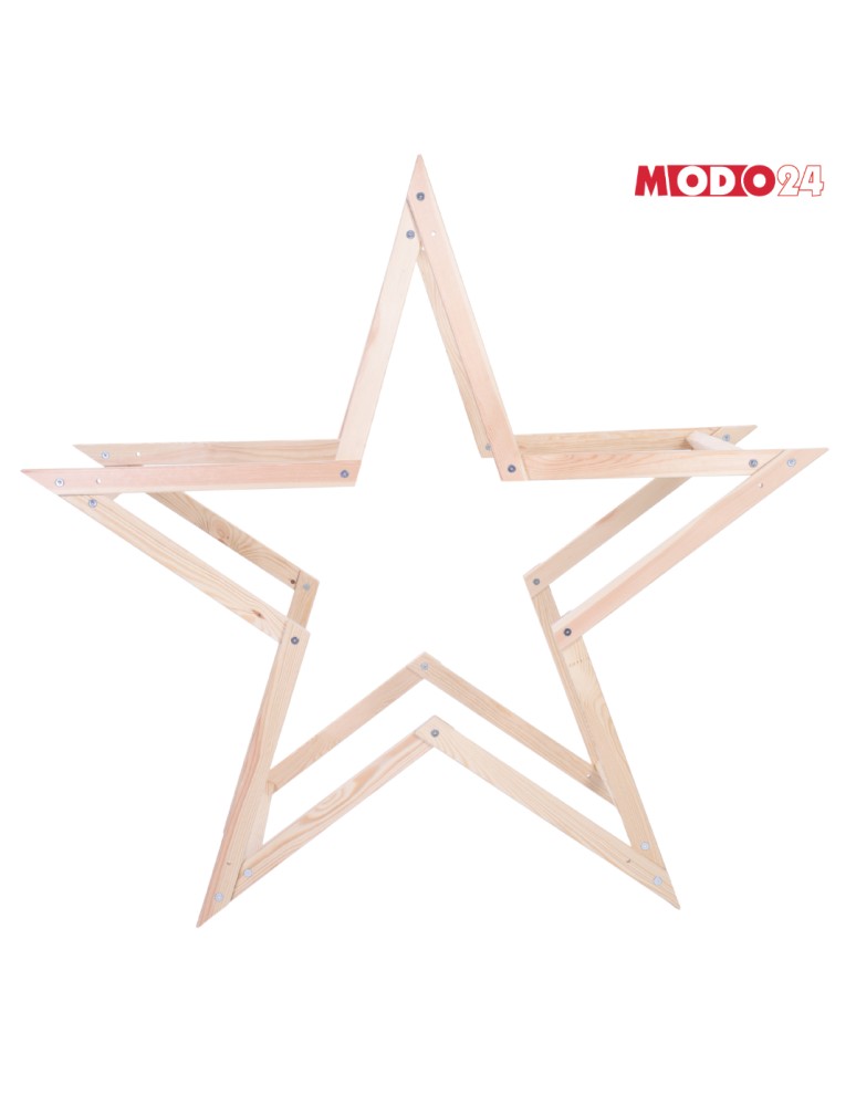 Gwiazda Świąteczna ModoStar - Gwiazda świąteczna 3D kompaktowa składana ModoStar 139cm naturalne drewno - produkt MODO24.PL 3