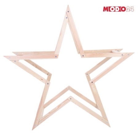 Gwiazda świąteczna 3D kompaktowa składana ModoStar 139cm naturalne drewno