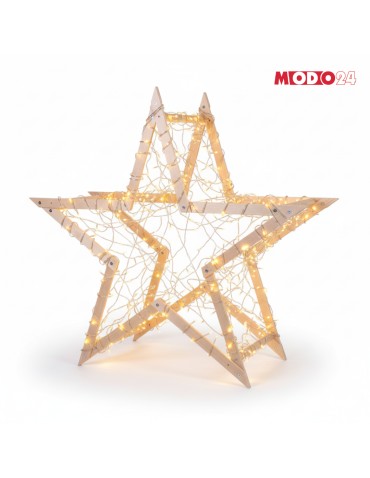 Gwiazda Świąteczna ModoStar - Gwiazda świąteczna 3D kompaktowa składana ModoStar 139cm naturalne drewno - produkt 5