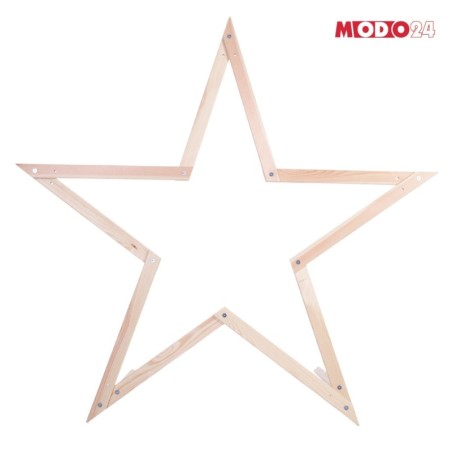Gwiazda zawieszana świąteczna kompaktowa ModoStar 139cm naturalna drewniana