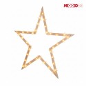 Gwiazda zawieszana świąteczna kompaktowa ModoStar 139cm naturalna drewniana