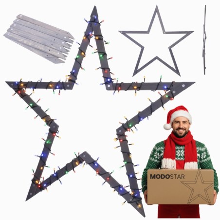 Gwiazda zawieszana świąteczna jak z koziołków ModoStar 139cm IMPREGNAT eco