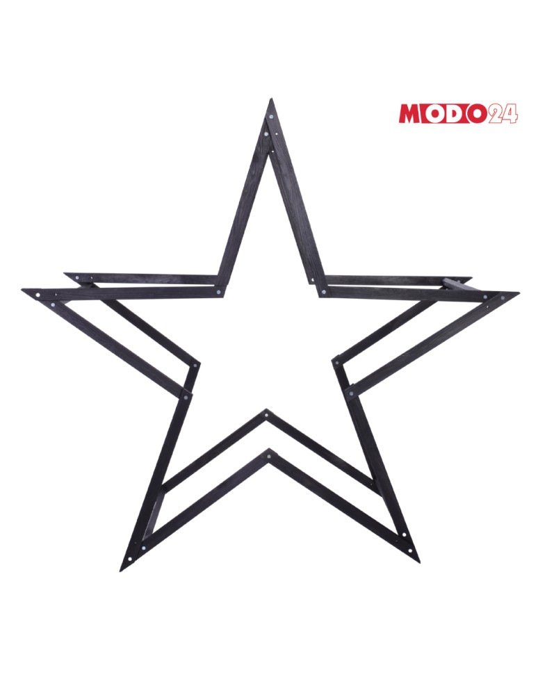 Gwiazda Świąteczna ModoStar - Gwiazda świąteczna 3D składana łatwy montaż ModoStar 189cm drewniana CZARNA - produkt MODO24.PL 3