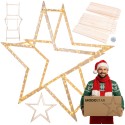Gwiazda świąteczna 3D kompaktowa składana ModoStar 189 cm naturalna drewno