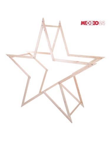 Gwiazda świąteczna 3D kompaktowa składana ModoStar 189 cm naturalna drewno - produkt 2