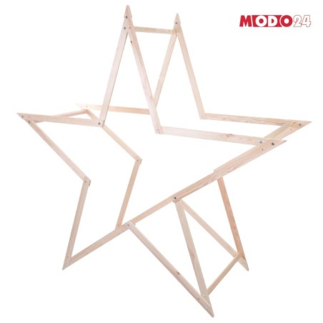 Gwiazda świąteczna 3D kompaktowa składana ModoStar 189 cm naturalna drewno