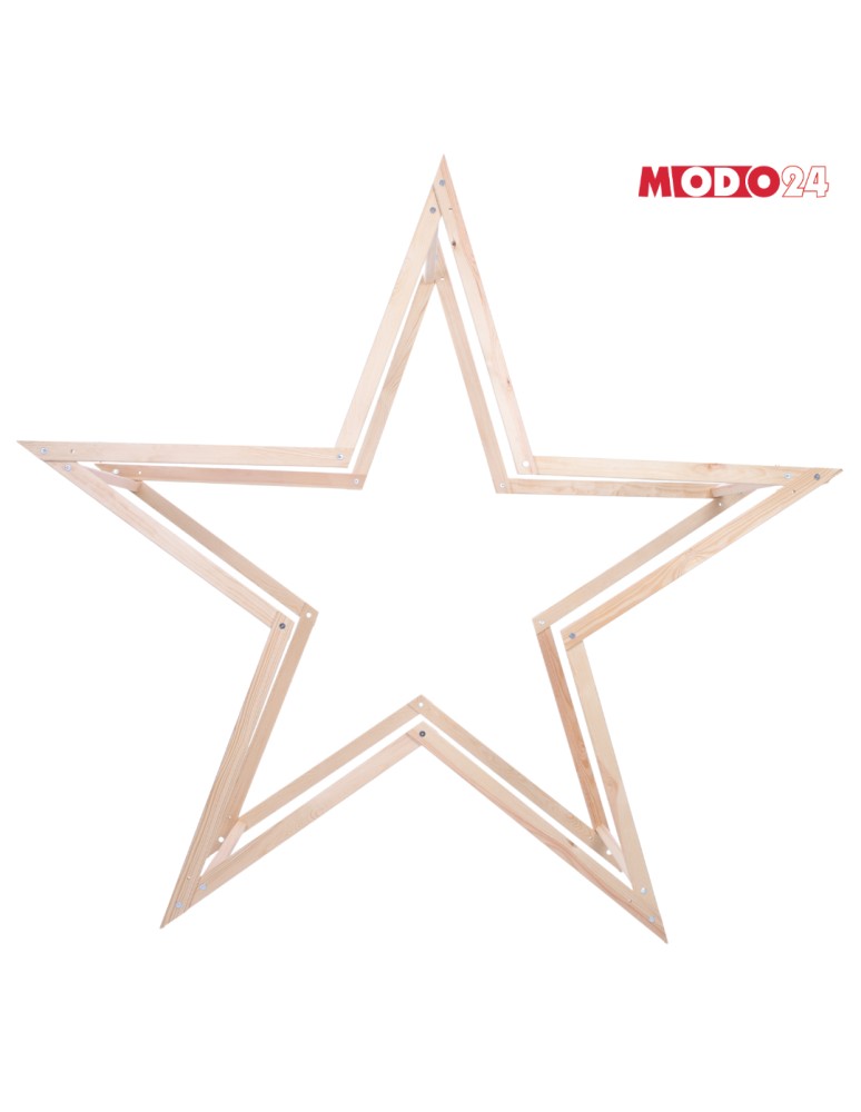 Gwiazda Świąteczna ModoStar - Gwiazda świąteczna 3D kompaktowa składana ModoStar 189 cm naturalna drewno - produkt MODO24.PL 3
