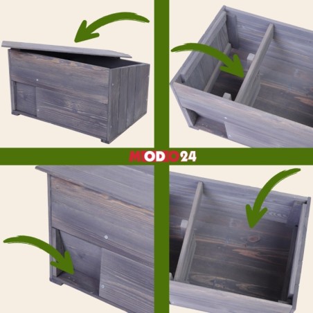 Domek dla jeża L budka drewniana naturalny ogrodowy całoroczny trwały eko