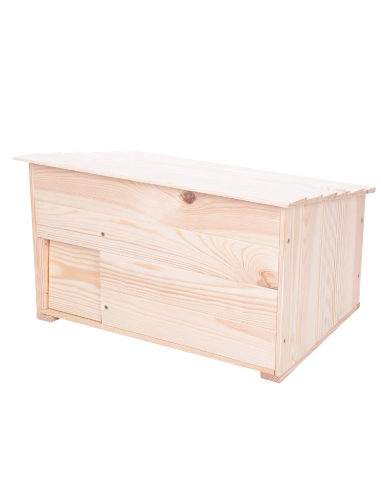 Dom dla jeży - Domek dla jeża L budka drewniana ogrodowa impregnat miseczka i sianko eko - product MODO24.PL 1