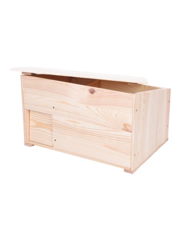 Dom dla jeży - Domek dla jeża L naturalny schron drewniany miseczka i sianko ogrodowy eko - product 4