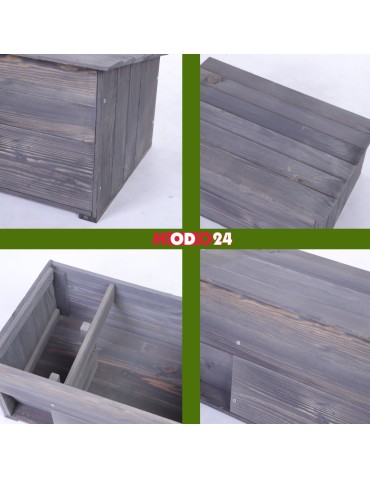 Dom dla jeży - Domek dla jeża L budka drewniana ogrodowa impregnat miseczka i sianko eko - product 7