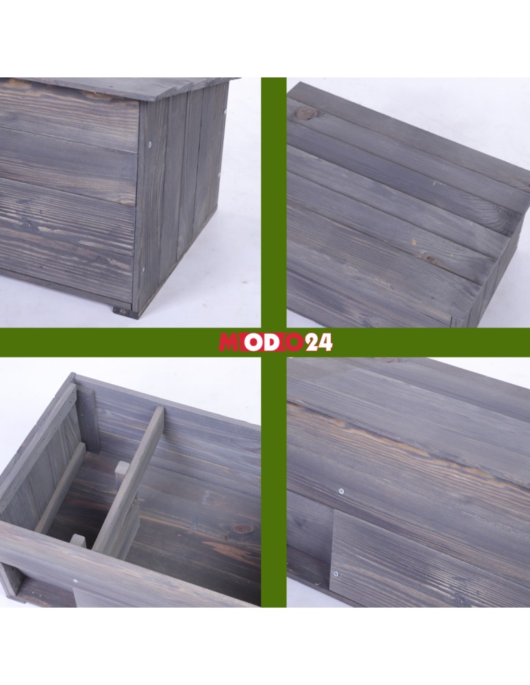 Dom dla jeży - Domek dla jeża L budka drewniana ogrodowa impregnat miseczka i sianko eko - product MODO24.PL 7