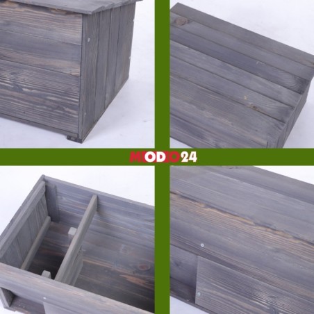 Domek dla jeża L budka drewniana ogrodowa impregnat miseczka i sianko eko