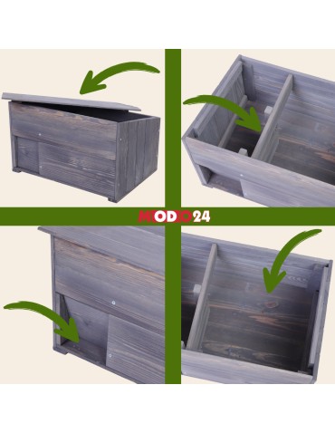 Dom dla jeży - Domek dla jeża S dom drewniany ogrodowy impregnat miseczka i sianko eko - product 8