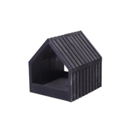 Karmnik dla ptaków drewniany ogrodowy stojący czarny 117x24x22 cm