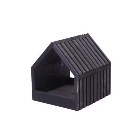 Karmnik dla ptaków drewniany ogrodowy stojący czarny 117x24x22 cm