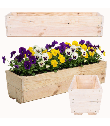 Donica balkonowa drewniana korytko na kwiaty doniczka impregnat 19x80x30