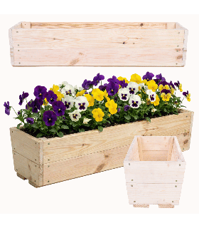 Doniczka balkonowa doniczka drewniana na kwiaty donica na parapet 19x80x30