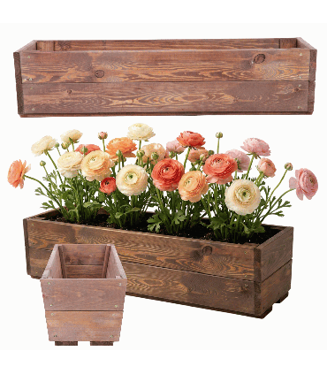 Korytko sosnowe na kwiaty donica drewniana na parapet impregnat 19x80x30