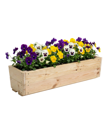 Doniczka balkonowa doniczka drewniana na kwiaty donica na parapet 19x80x30