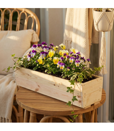 Doniczka balkonowa doniczka drewniana na kwiaty donica na parapet 19x80x30