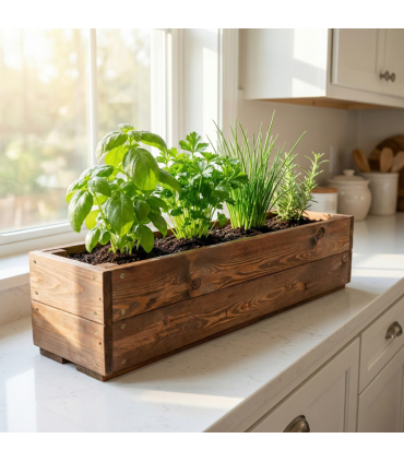 Korytko sosnowe na kwiaty donica drewniana na parapet impregnat 19x80x30