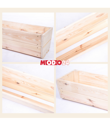 Donica balkonowa drewniana korytko na kwiaty doniczka impregnat 19x80x30