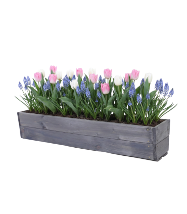 Osłonka drewniana na kwiaty doniczka balkonowa donica impregnat 19x100x30