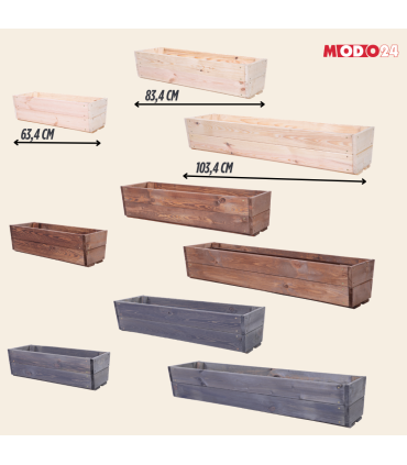 Korytko sosnowe na kwiaty donica drewniana na parapet impregnat 19x80x30