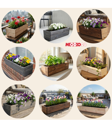 Korytko sosnowe na kwiaty donica drewniana na parapet impregnat 19x80x30