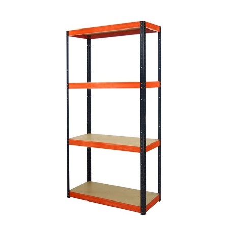 Regał metalowy Helios Color 180x100x30_4 - 175kg / na półkę, kolor: czarno-biały