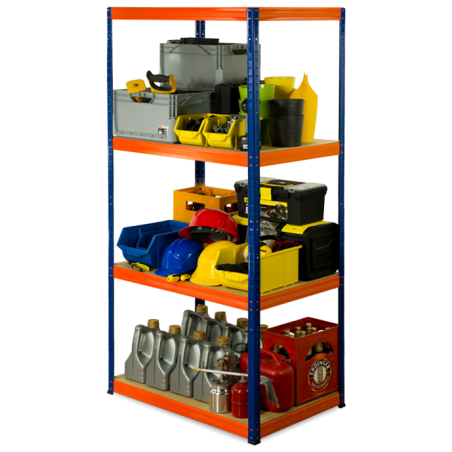 Regał metalowy Helios Color 180x100x45_4 - 175kg / na półkę, kolor: czarno-biały