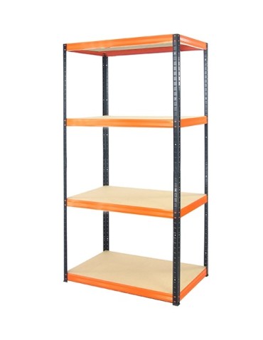 wysokość 180 - Regał metalowy Helios Color 180x100x60_4 - 175kg / na półkę, kolor: czarno-biały - product 4