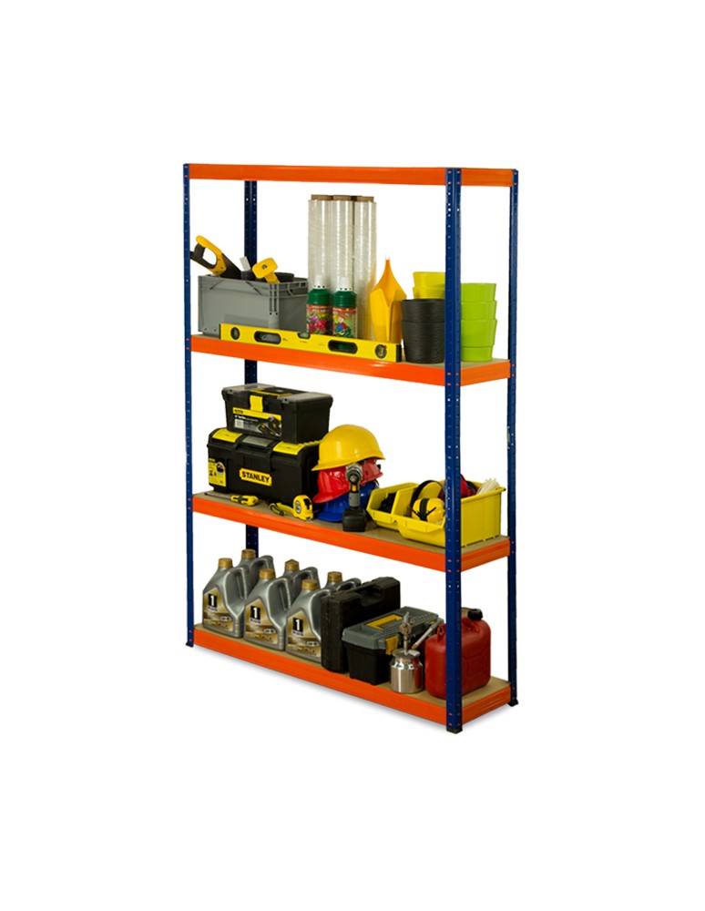 wysokość 180 - Regał metalowy Helios Color 180x110x30_4 - 175kg / na półkę, kolor: czarno-pomarańczowy - produkt MODO24.PL 1
