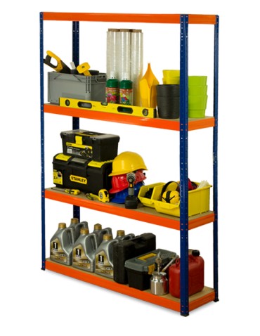 Regał metalowy Helios Color 180x110x40_4 - 175kg / na półkę, kolor: czarno-pomarańczowy